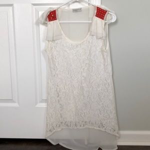White lace tank top